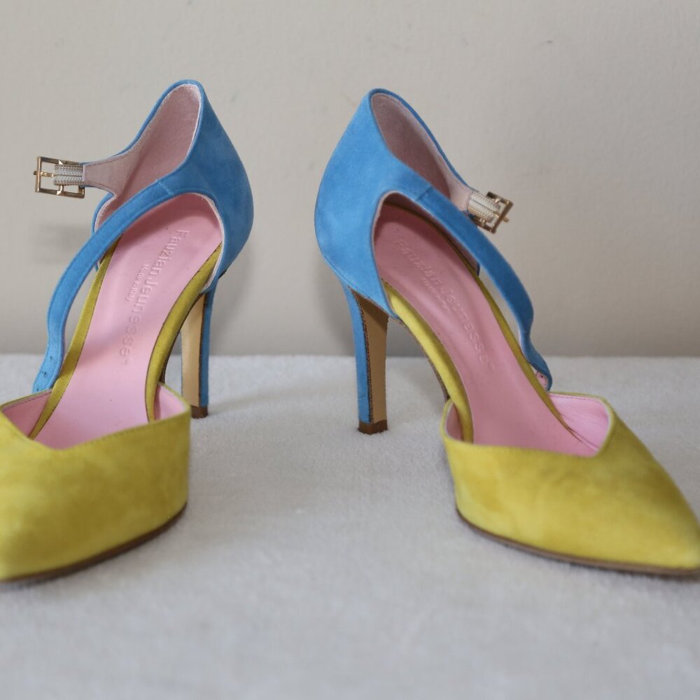 EUC Fauzian Jeunesse suede leather pumps pointed toes made in Italy SIZE 36 - Picture 2 of 8